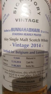 Bunnahabhain 2014 SV Staoisha Refill Butt Belgium and Luxembourg 60% 700ml