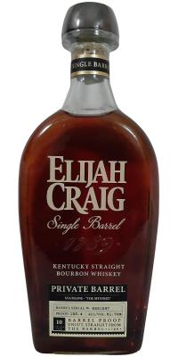 Elijah Craig 2012 Single Barrel Barrel Proof New American Oak Stateline Elite 61.7% 750ml