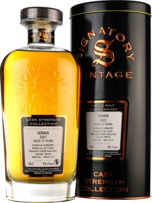 Ledaig 2007 SV Cask Strength Collection Refill Sherry Butt #700550 59.7% 700ml