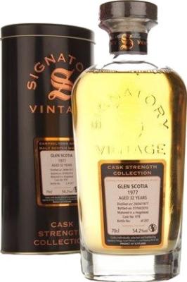 Glen Scotia 1977 SV Cask Strength Collection Hogshead 979 54.2% 700ml