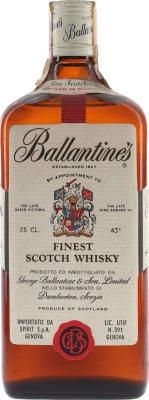 Ballantine's Finest Scotch Whisky Spirit S.p.A. Genova 43% 750ml