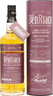 BenRiach 2000 Single Cask Bottling Batch 12 Bourbon Barrel #69116 56.3% 700ml