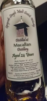 Macallan 1989 WhB Hogshead 9317 54.4% 700ml