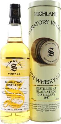 Blair Athol 1987 SV Vintage Collection Oak Cask #3220 43% 700ml