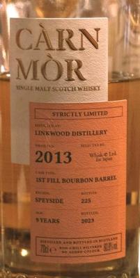 Linkwood 2013 MSWD Carn Mor Strictly Limited Whisk-e Ltd 60.9% 700ml