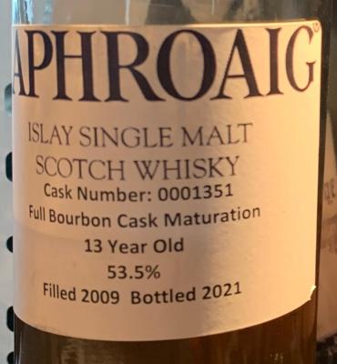 Laphroaig 2009 Cask Sample Bourbon 53.5% 700ml