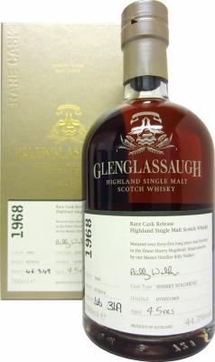 Glenglassaugh 1968 Rare Cask Release Batch 1 Sherry Hogshead #1601 44.3% 700ml