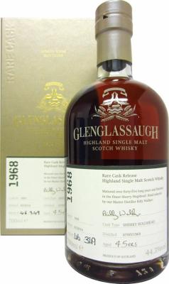 Glenglassaugh 1968 Rare Cask Release Batch 1 Sherry Hogshead #1601 44.3% 700ml