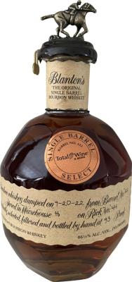 Blanton's Single Barrel Select New American Oak Barrel Total Wine 46.5% 750ml