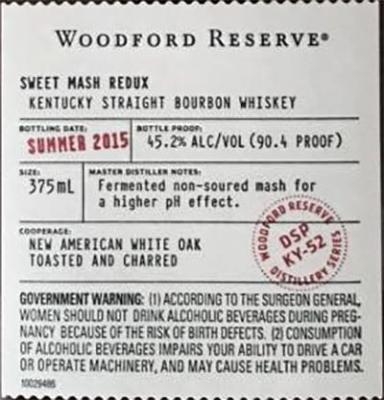 Woodford Reserve Sweet Mash Redux 45.2% 375ml
