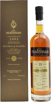 Glen Keith 1993 MBl The Maltman Oloroso Sherry Butt #9149 52.3% 700ml