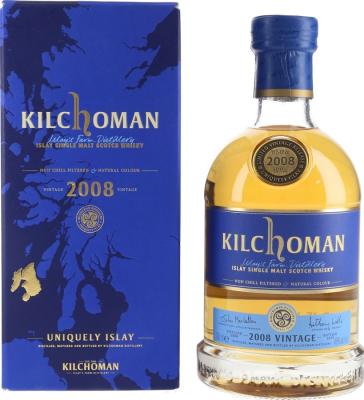 Kilchoman 2008 Vintage Bourbon Casks American Oak 46% 700ml