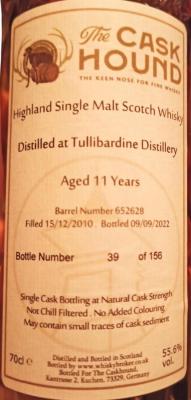 Tullibardine 2010 WhB Bourbon The Caskhound 55.6% 700ml