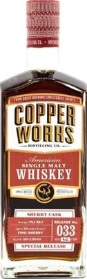 Copperworks American Single Malt Whisky Release No. 033 Fino Sherry 50% 750ml