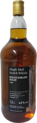 Glenallachie 2014 Wajo 1st Fill Pedro Ximenez Sherry Butt 900215 43% 1500ml