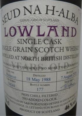 North British 1988 GPP Seud na h-alba Hogshead 228241 46% 700ml