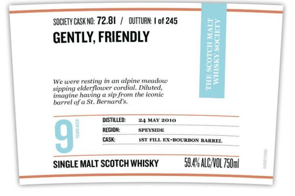 Miltonduff 2010 SMWS 72.81 Gently friendly 1st Fill Ex-Bourbon Barrel 59.4% 750ml