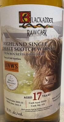 Ben Nevis 2003 BA Malt Whisky HK HNWS Taiwan 55.3% 700ml