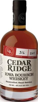 Cedar Ridge Iowa Bourbon Whisky American Oak Barrels Batch 345 40% 750ml