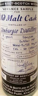 Glenburgie 1987 DL Advance Sample for the Old Malt Cask Refill Hogshead DL 546 50% 200ml