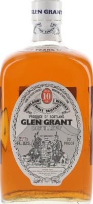 Glen Grant 10yo square bottle short neck white screw cap 40% 750ml