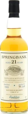 Springbank 1993 Private Bottling Bourbon Cask #18 HWM Hennings Wine Merchants 53.6% 700ml