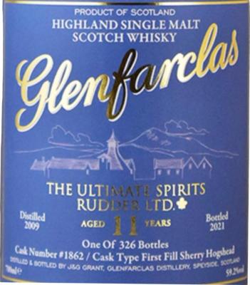 Glenfarclas 2009 1st Fill Sherry Hogshead The Ultimate Spirits 59.2% 700ml
