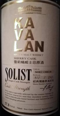 Kavalan Solist Sherry Cask S081130018 57.8% 700ml