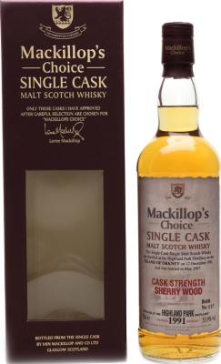 Highland Park 1991 McC Single Cask Cask Strength Sherry Wood 53.9% 700ml