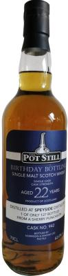 Speyside Distillery 22yo MMcK Birthday Bottling Sherry Puncheon #942 The Pott Still 62% 700ml