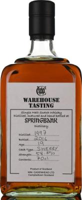 Springbank 1997 CA Warehouse Tasting Recharred Sherry #606 58.8% 700ml