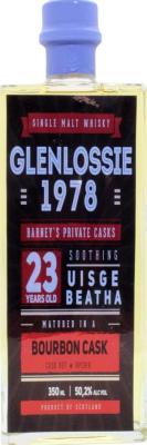Glenlossie 1978 UD Bourbon Barney's Private Casks 50.2% 350ml