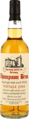 Thompson Bros. 2006 Bowmore Dornoch Castle 25th Anniversary Cask #SR25134 19yo 51.4% 700ml