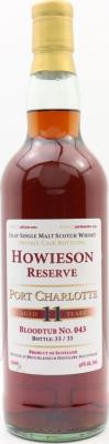 Port Charlotte 2001 Private Cask 11yo Bloodtub #43 Howieson Reserve 46% 700ml