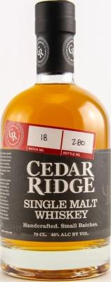 Cedar Ridge Single Malt Whisky Batch 18 40% 700ml