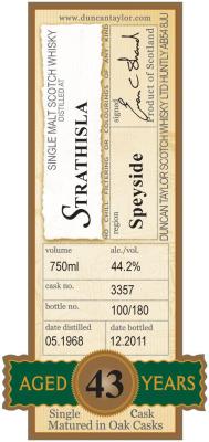 Strathisla 1968 DT Oak Casks 3357 44.2% 750ml