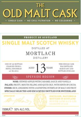 Mortlach 2007 HL Refill Hogshead 50% 700ml