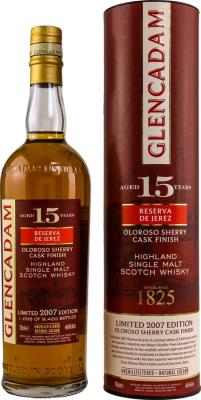 Glencadam 2007 Reserva de sherry Oloroso sherry Oloroso 46% 700ml