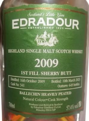 Ballechin 2009 1st Fill Sherry Butt 57.4% 700ml