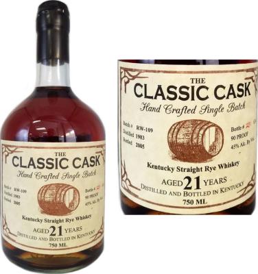 The Classic Cask 1983 TCC Kentucky Straight Rye Whisky Batch RW-109 45% 750ml