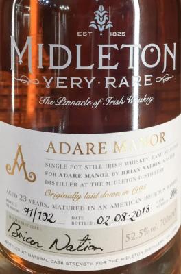 Midleton 1995 Adare Manor American Bourbon Barrel #986 52.5% 700ml