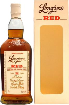 Longrow Red Peated Campbeltown Single Malt Scotch Whisky Australian Shiraz Cask 11yo 53.7% 700ml