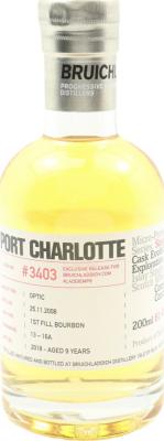 Port Charlotte #LADDIEMP8 2008 Micro-Provenance Series 9yo 1st Fill Bourbon #3403 61.4% 200ml