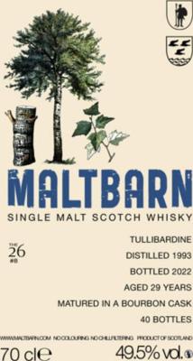 Tullibardine 1993 MBa The 26 #8 Bourbon 49.5% 700ml