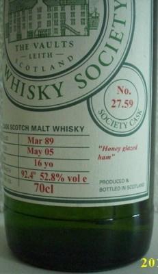 Springbank 1989 SMWS 27.59 Honey glazed ham 27.59 52.8% 700ml