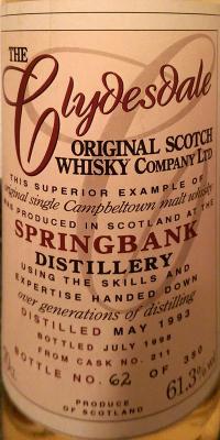 Springbank 1993 TCO 211 61.3% 700ml