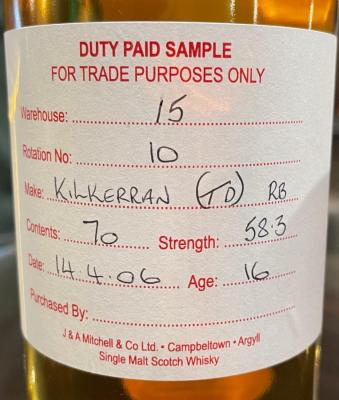 Kilkerran 2006 58.3% 700ml