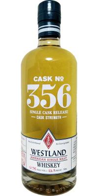 Westland Cask No. 356 Single Cask Release Ex-Bourbon Cask 356 62% 750ml