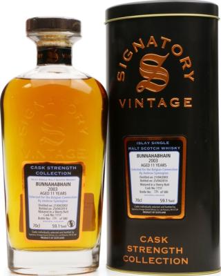 Bunnahabhain 2003 SV Cask Strength Collection Sherry Butt #1151 The Belgian Connection 59.1% 700ml