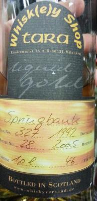 Springbank 1992 UD Whisky Shop Tara 327 46% 1000ml
